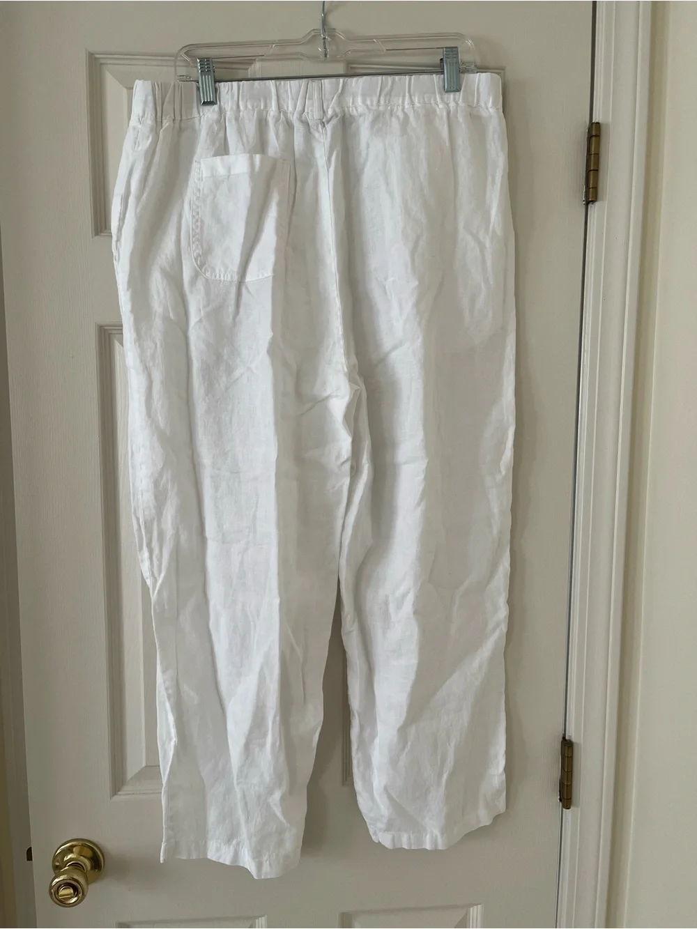 Quince Women’s 100% European Linen Pants, White, Large, Coastal Lightweight Chic